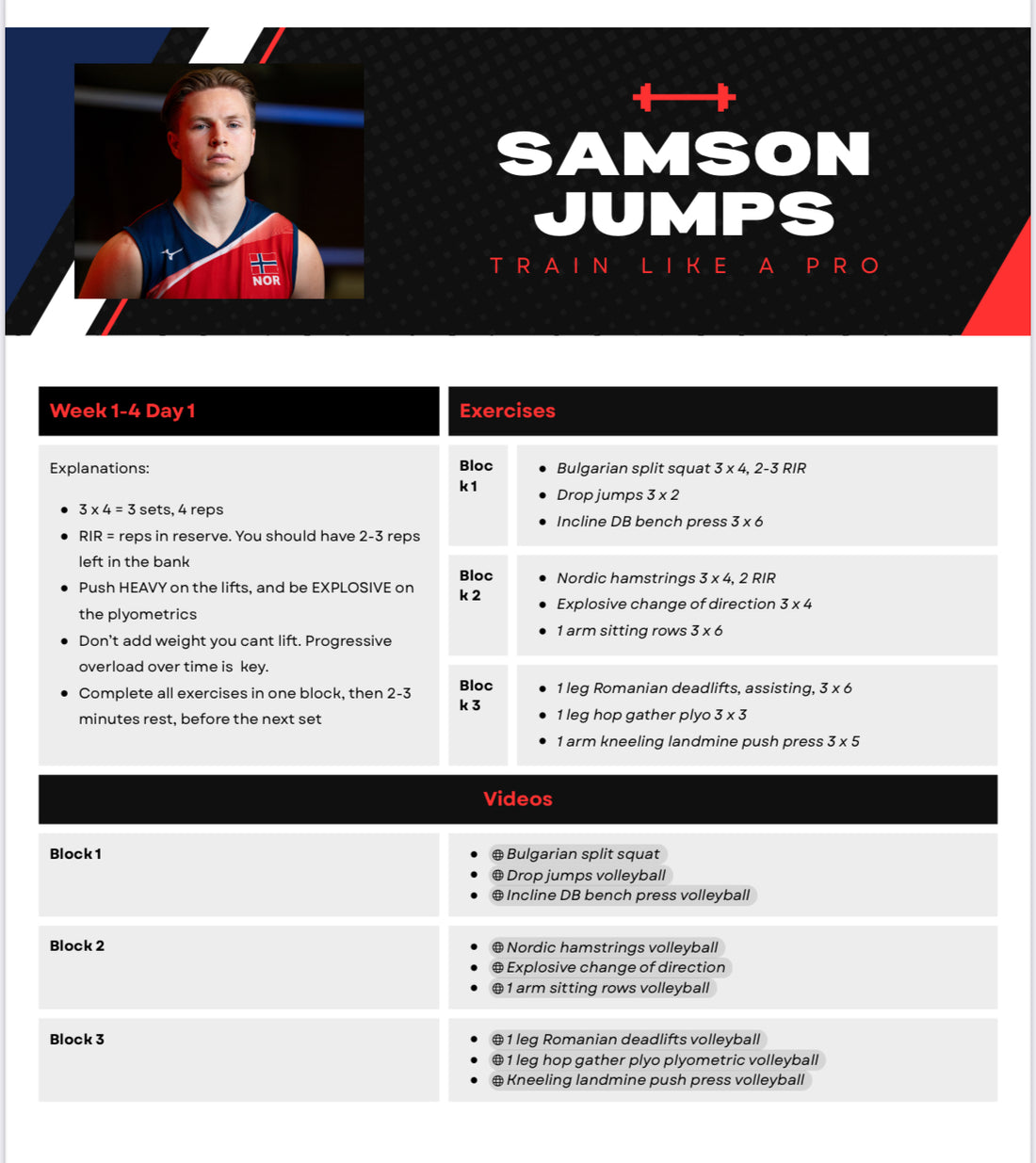 Samson Jumps In-Season Program